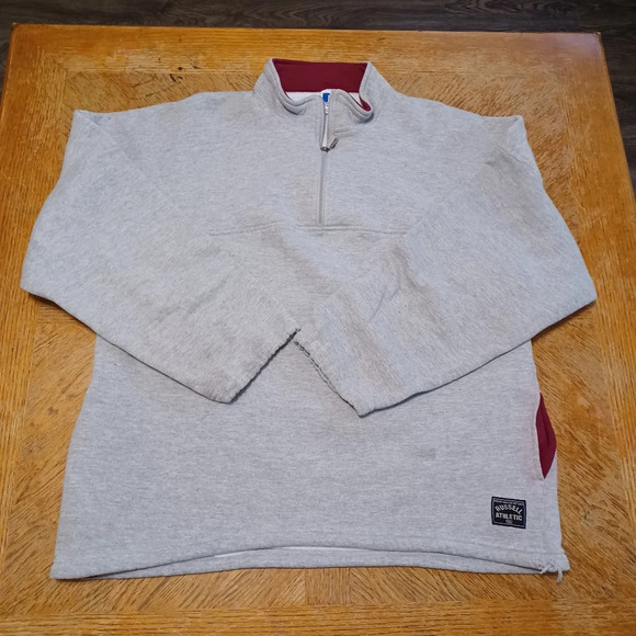 Vintage Russell Athletic Made In The Usa Quarter Zip Pullover Gray Size Xl see p - Picture 1 of 6